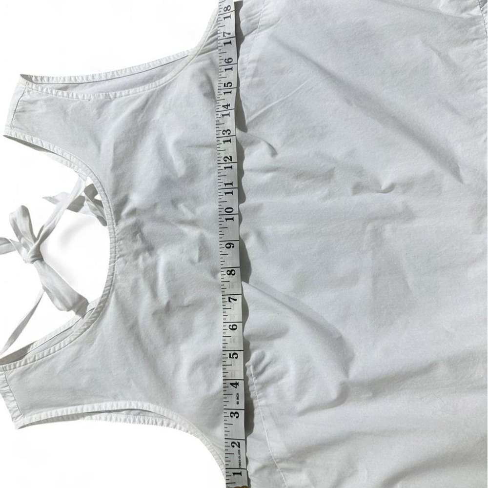J.Crew White Peplum Bow Tie‎ Back Tank Top Size S Cotton Coquette Cottagecore - Picture 5 of 6